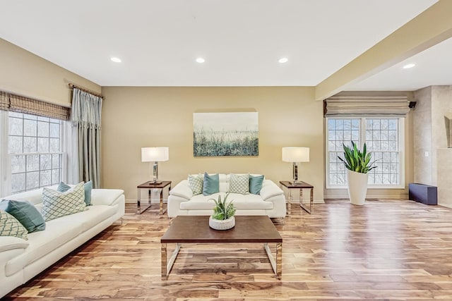 2020 Techny Rd, Northbrook, IL 60062 - living room featuring light wood-style flooring, baseboards, and recessed lighting