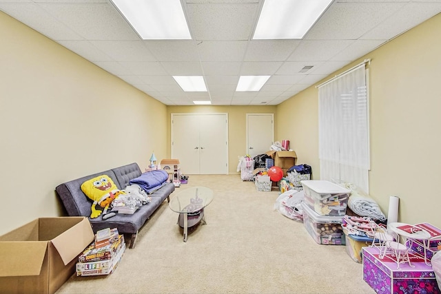 2020 Techny Rd, Northbrook, IL 60062 - game room with a paneled ceiling and carpet floors