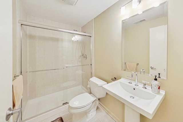 2020 Techny Rd, Northbrook, IL 60062 - full bath featuring a stall shower, toilet, visible vents, a sink, and tile patterned flooring