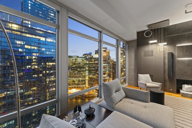 333 N Canal St Unit 3401, Chicago, IL 60606 - sunroom / solarium featuring a view of city