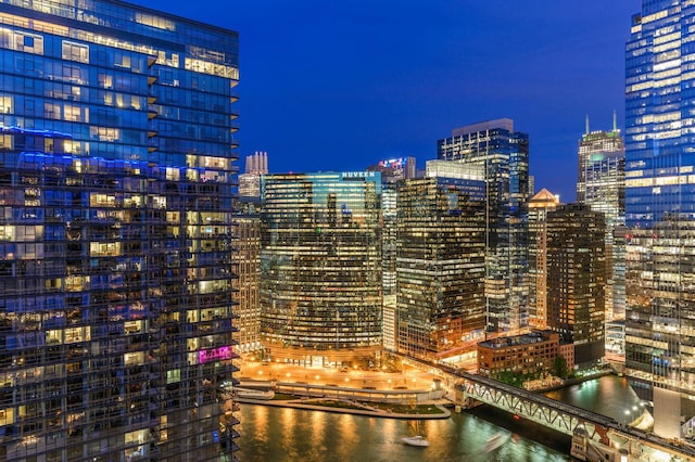 333 N Canal St Unit 3401, Chicago, IL 60606 - view of city featuring a view of city lights and a notable bridge