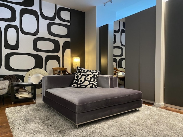 333 N Canal St Unit 3401, Chicago, IL 60606 - living area featuring wood finished floors and track lighting