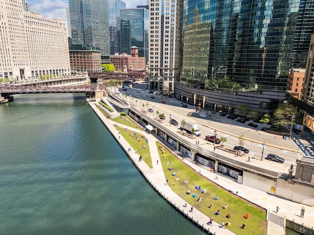 333 N Canal St Unit 3401, Chicago, IL 60606 - bird's eye view of city skyline, a notable bridge, and a large body of water