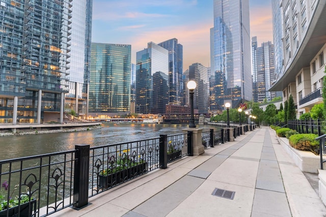 333 N Canal St Unit 3401, Chicago, IL 60606 - view of home's community featuring a view of skyline and a water view