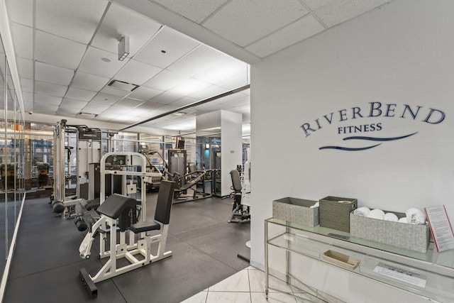 333 N Canal St Unit 3401, Chicago, IL 60606 - gym featuring a drop ceiling