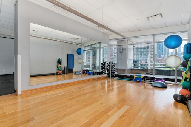 333 N Canal St Unit 3401, Chicago, IL 60606 - gym with wood finished floors