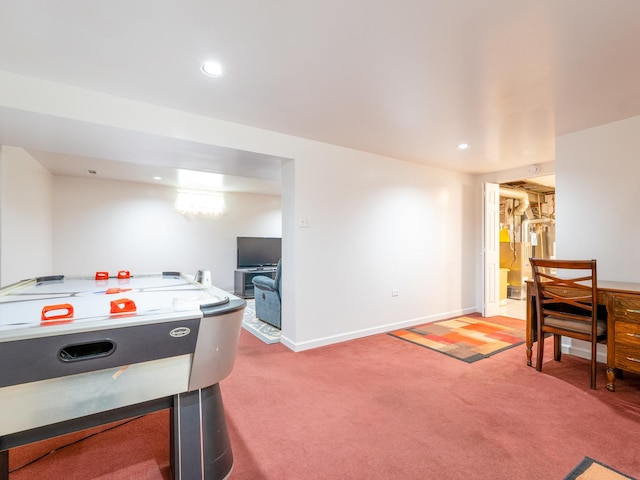 2504 W St, River Grove, IL 60171 - playroom with light colored carpet, recessed lighting, and baseboards