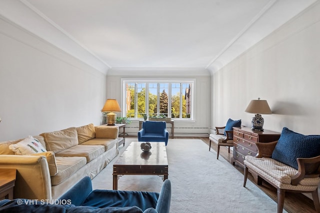 2472 W Estes Ave Unit 2, Chicago, IL 60645 - living area featuring ornamental molding and baseboard heating