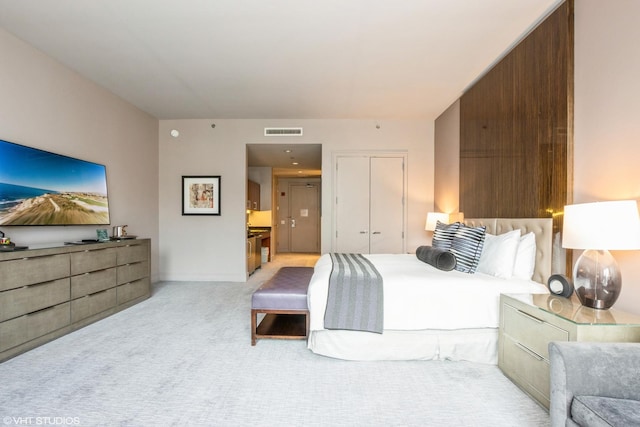 401 N Wabash Ave Unit 2534, Chicago, IL 60611 - bedroom with light colored carpet and a closet