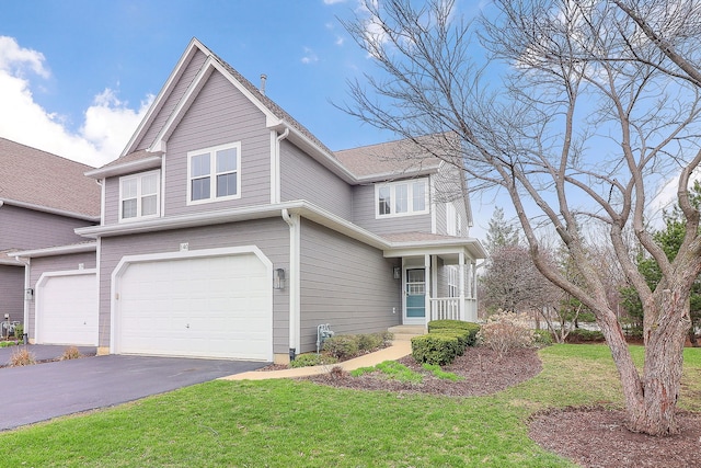 140 Tanglewood Dr, Glen Ellyn, IL 60137 - traditional home featuring a garage, a front lawn, and driveway