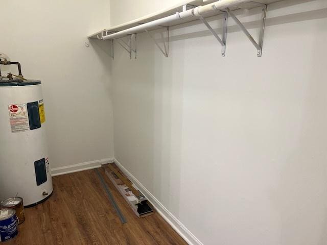 18063 Live Oak Ct Unit 1608, Tinley Park, IL 60477 - walk in closet featuring electric water heater and wood finished floors