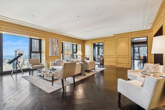 77 E Walton St Unit 25C, Chicago, IL 60611 - building lobby with ornamental molding and a decorative wall