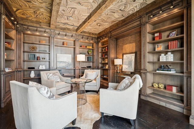 77 E Walton St Unit 25C, Chicago, IL 60611 - living area featuring built in features and wood walls