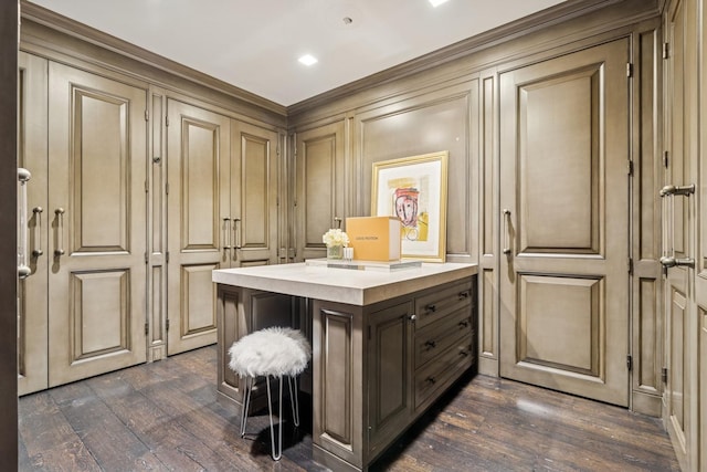 77 E Walton St Unit 25C, Chicago, IL 60611 - bathroom with wood-type flooring, ornamental molding, and a decorative wall