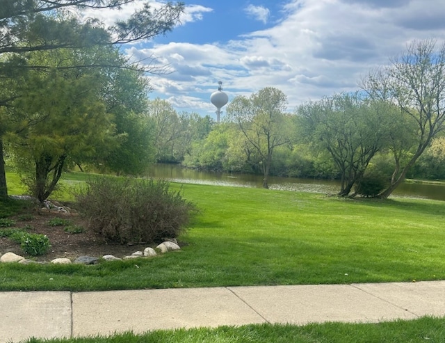 300 Hunters Cir, Fox River Grove, IL 60021 - view of green lawn featuring a water view