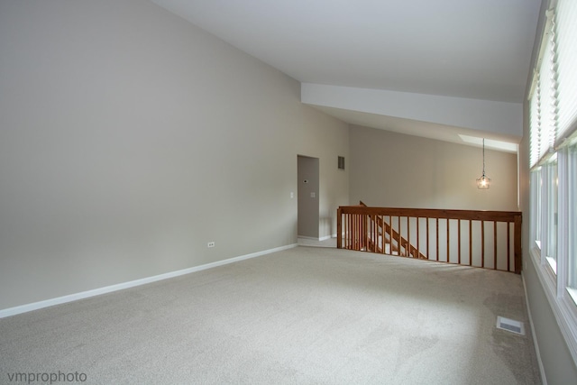 300 Hunters Cir, Fox River Grove, IL 60021 - carpeted spare room with vaulted ceiling and baseboards