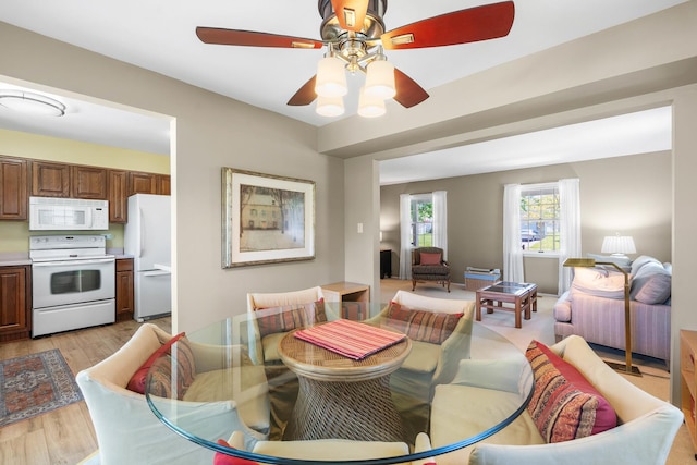 1712 Sutton Ln, Schaumburg, IL 60194 - dining room featuring light wood finished floors and a ceiling fan