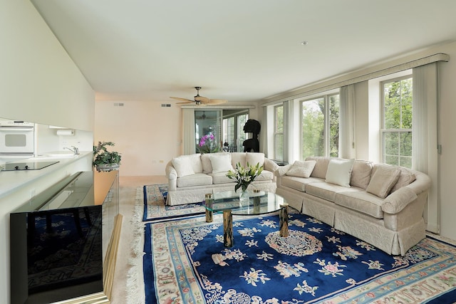 1625 Glenview Rd Unit 210, Glenview, IL 60025 - living room featuring ceiling fan