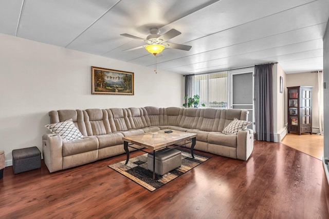 225 S Rohlwing Rd Unit 301, Palatine, IL 60074 - living room with ceiling fan and wood finished floors