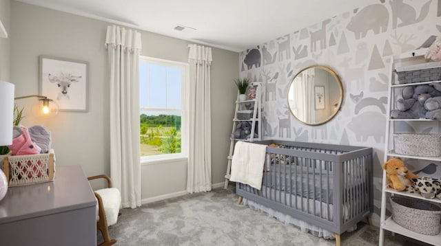 14739 Hillside Dr S, Lockport, IL 60441 - carpeted bedroom featuring multiple windows, a nursery area, and baseboards