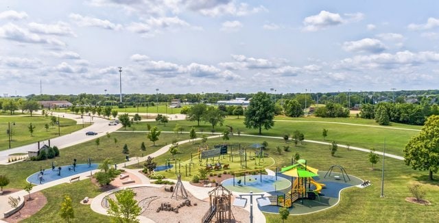 14739 Hillside Dr S, Lockport, IL 60441 - bird's eye view of a community park