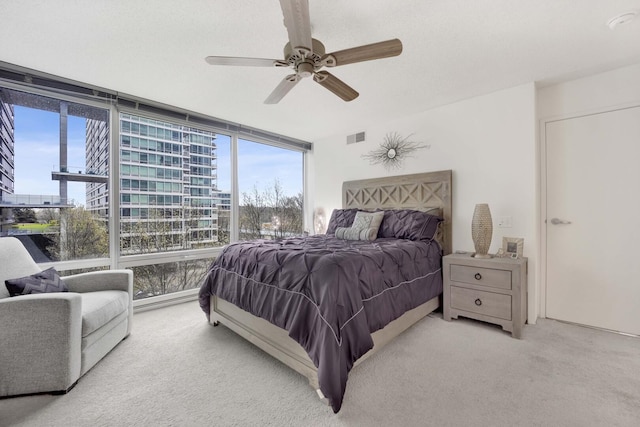 9725 Woods Dr Unit 507, Skokie, IL 60077 - bedroom with carpet, multiple windows, and ceiling fan