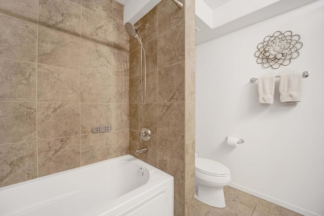 9725 Woods Dr Unit 507, Skokie, IL 60077 - bathroom featuring toilet, tile patterned flooring, shower / bath combination, and baseboards