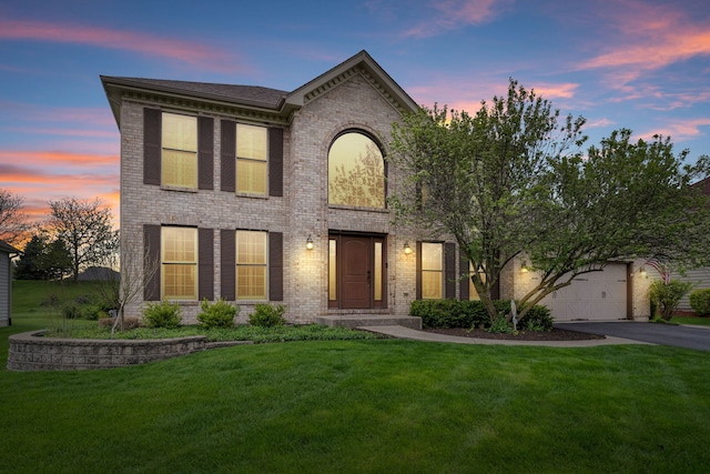 4123 Easy Cir, Naperville, IL 60564 - view of front facade featuring driveway, brick siding, and a front yard