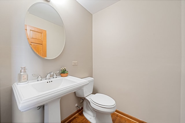 4123 Easy Cir, Naperville, IL 60564 - half bathroom with wood finished floors, toilet, and baseboards