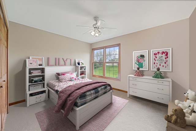 4123 Easy Cir, Naperville, IL 60564 - bedroom featuring light colored carpet, baseboards, and a ceiling fan