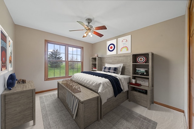 4123 Easy Cir, Naperville, IL 60564 - bedroom featuring light carpet, baseboards, and a ceiling fan