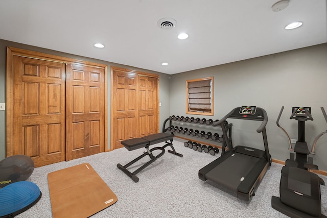 4123 Easy Cir, Naperville, IL 60564 - workout room with recessed lighting, carpet, and baseboards