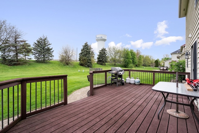4123 Easy Cir, Naperville, IL 60564 - wooden deck featuring a grill and a yard