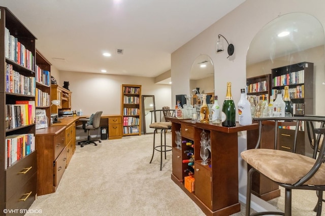 213 Pamela Dr, Bolingbrook, IL 60440 - indoor dry bar with light carpet and recessed lighting