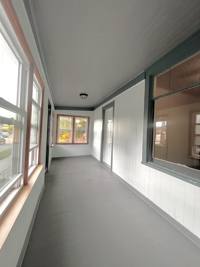 view of unfurnished sunroom