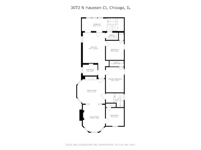 3072 N Haussen Ct, Chicago, IL 60618 - room layout