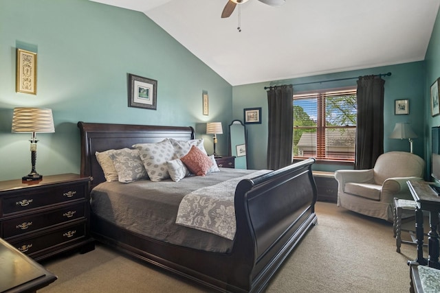1593 Surridge Ct, Mundelein, IL 60060 - carpeted bedroom with lofted ceiling and ceiling fan