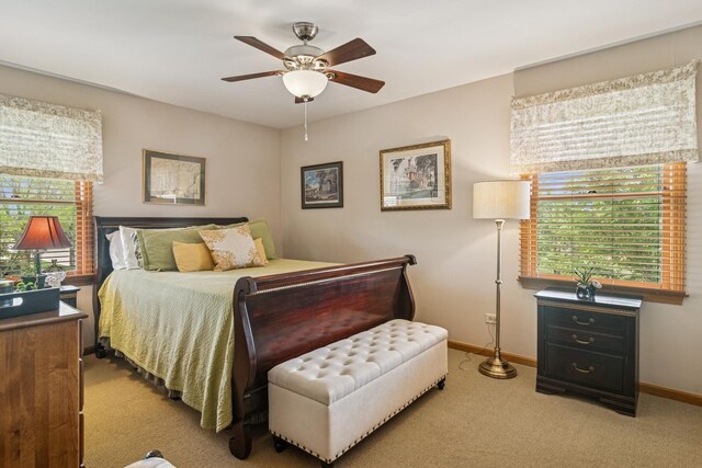 1593 Surridge Ct, Mundelein, IL 60060 - bedroom featuring carpet floors, baseboards, and a ceiling fan