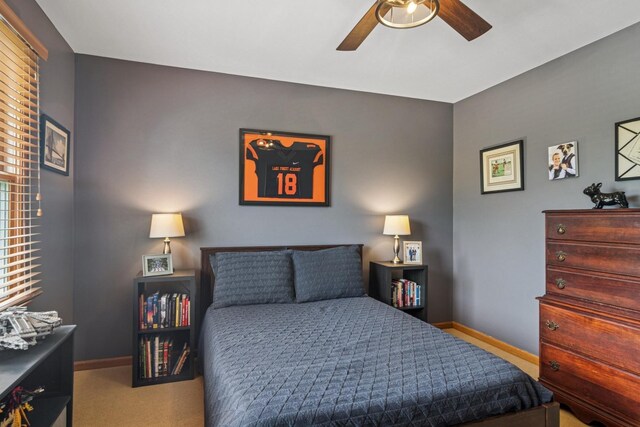 1593 Surridge Ct, Mundelein, IL 60060 - bedroom featuring carpet, baseboards, and ceiling fan