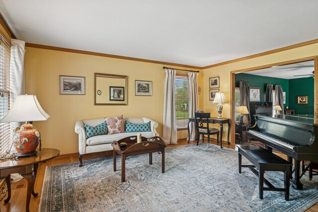 1593 Surridge Ct, Mundelein, IL 60060 - living room featuring wood finished floors, crown molding, and baseboards