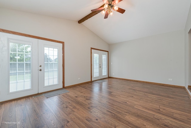 2675 Dorothy Dr, Aurora, IL 60504 - spare room featuring french doors, plenty of natural light, wood finished floors, and ceiling fan