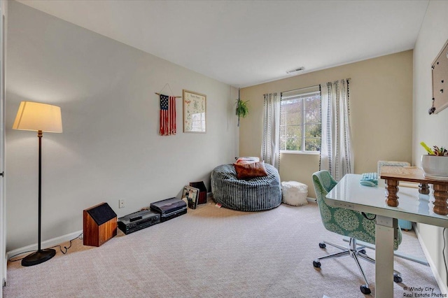 view of carpeted office