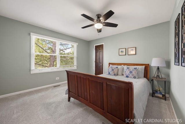 833 Shiloh Cir, Naperville, IL 60540 - bedroom with baseboards, light colored carpet, and ceiling fan