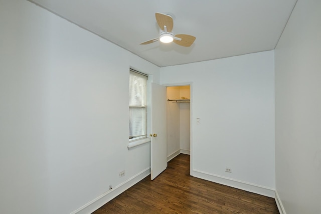 5060 N Claremont Ave Unit 2W, Chicago, IL 60625 - unfurnished room featuring baseboards, wood finished floors, and a ceiling fan