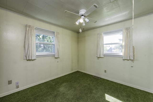 6305 247th Ave, Paddock Lake, WI 53168 - spare room with carpet floors, a ceiling fan, and baseboards
