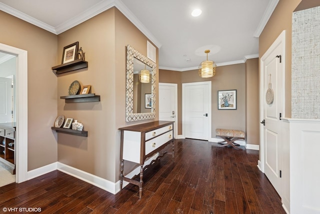 149 W Kennedy Ln Unit 208, Hinsdale, IL 60521 - corridor with wood-type flooring, ornamental molding, and baseboards