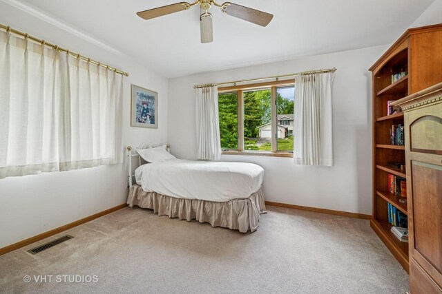 907 Division St, Barrington, IL 60010 - carpeted bedroom featuring baseboards and ceiling fan