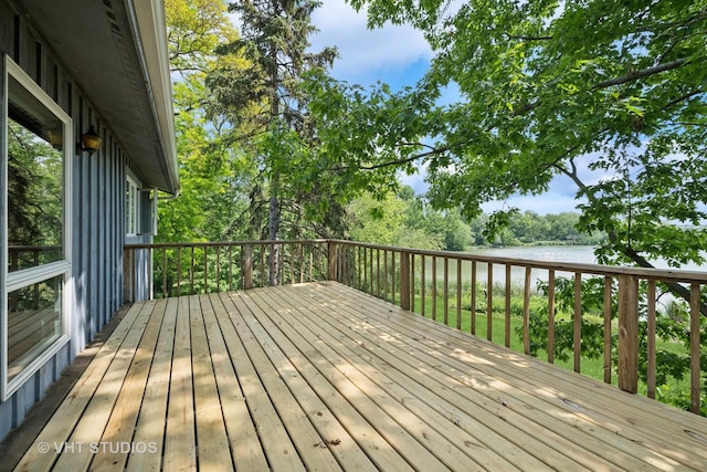 907 Division St, Barrington, IL 60010 - wooden terrace featuring a water view and view of wooded area