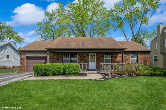830 Silver Rock Ln, Buffalo Grove, IL 60089 - ranch-style home with covered porch, driveway, an attached garage, and brick siding
