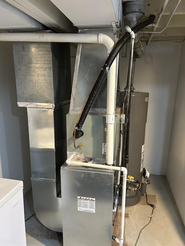 210 E Edgelawn Dr, Plano, IL 60545 - utility room with gas water heater